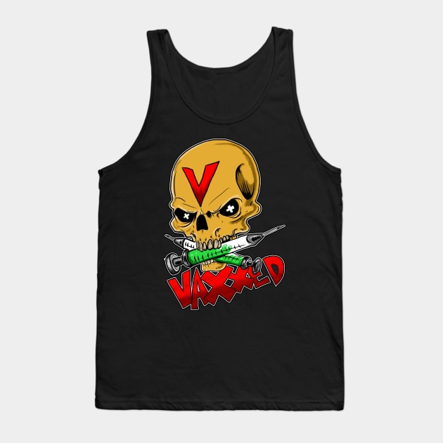 Vaccinated Skull Logo Tank Top by silentrob668